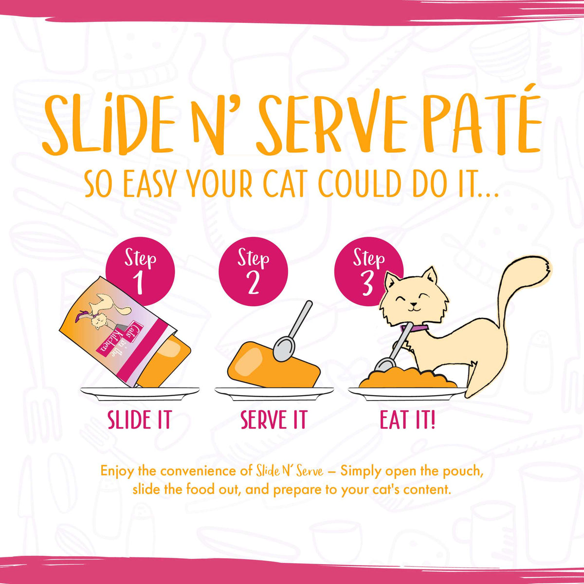 Cats In the Kitchen Slide N&#39; Serve Paté The Karate Kitty Beef &amp; Salmon Pouch