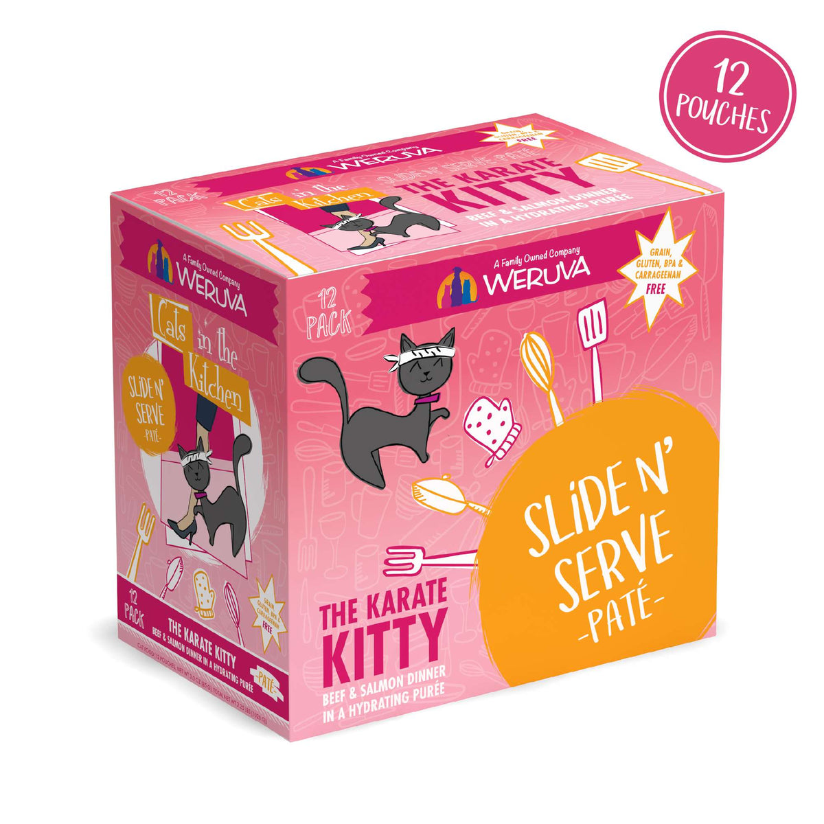 Cats In the Kitchen Slide N&#39; Serve Paté The Karate Kitty Beef &amp; Salmon Pouch