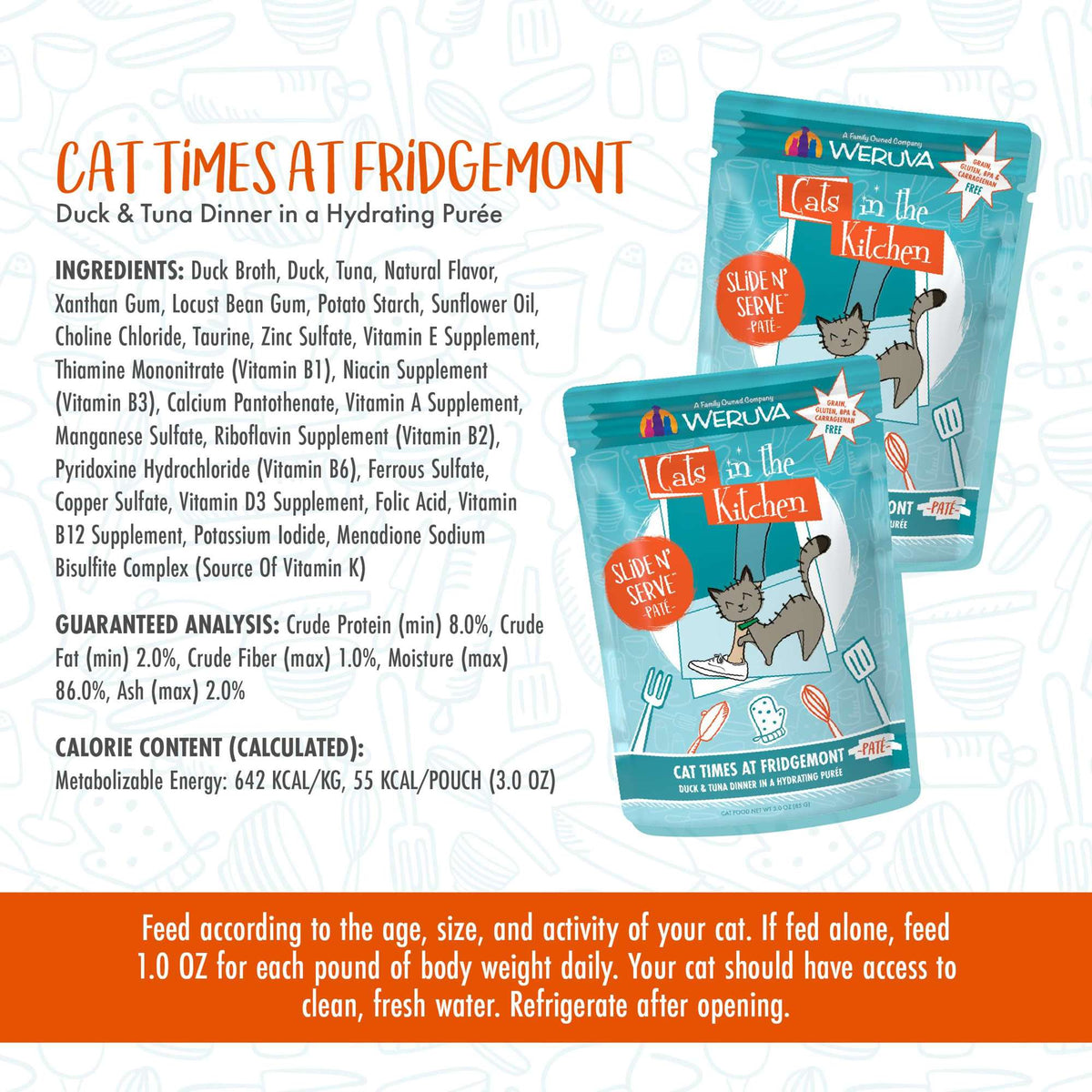 Cats In the Kitchen Slide N&#39; Serve Paté Cat Times at Fridgemont Duck &amp; Tuna Pouch
