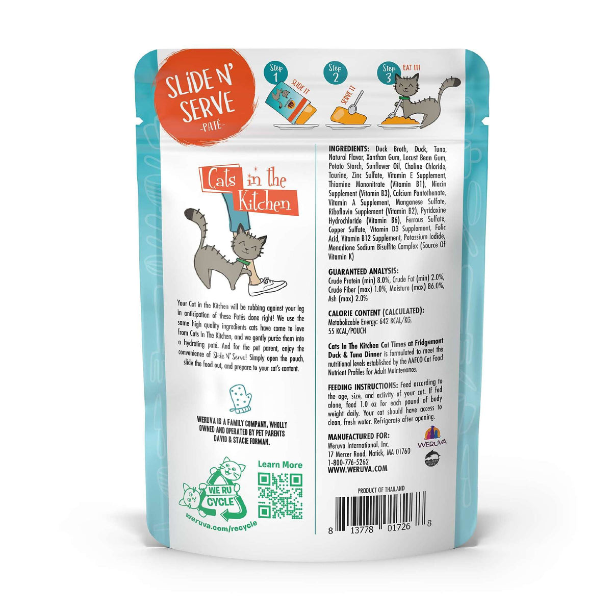 Cats In the Kitchen Slide N&#39; Serve Paté Cat Times at Fridgemont Duck &amp; Tuna Pouch