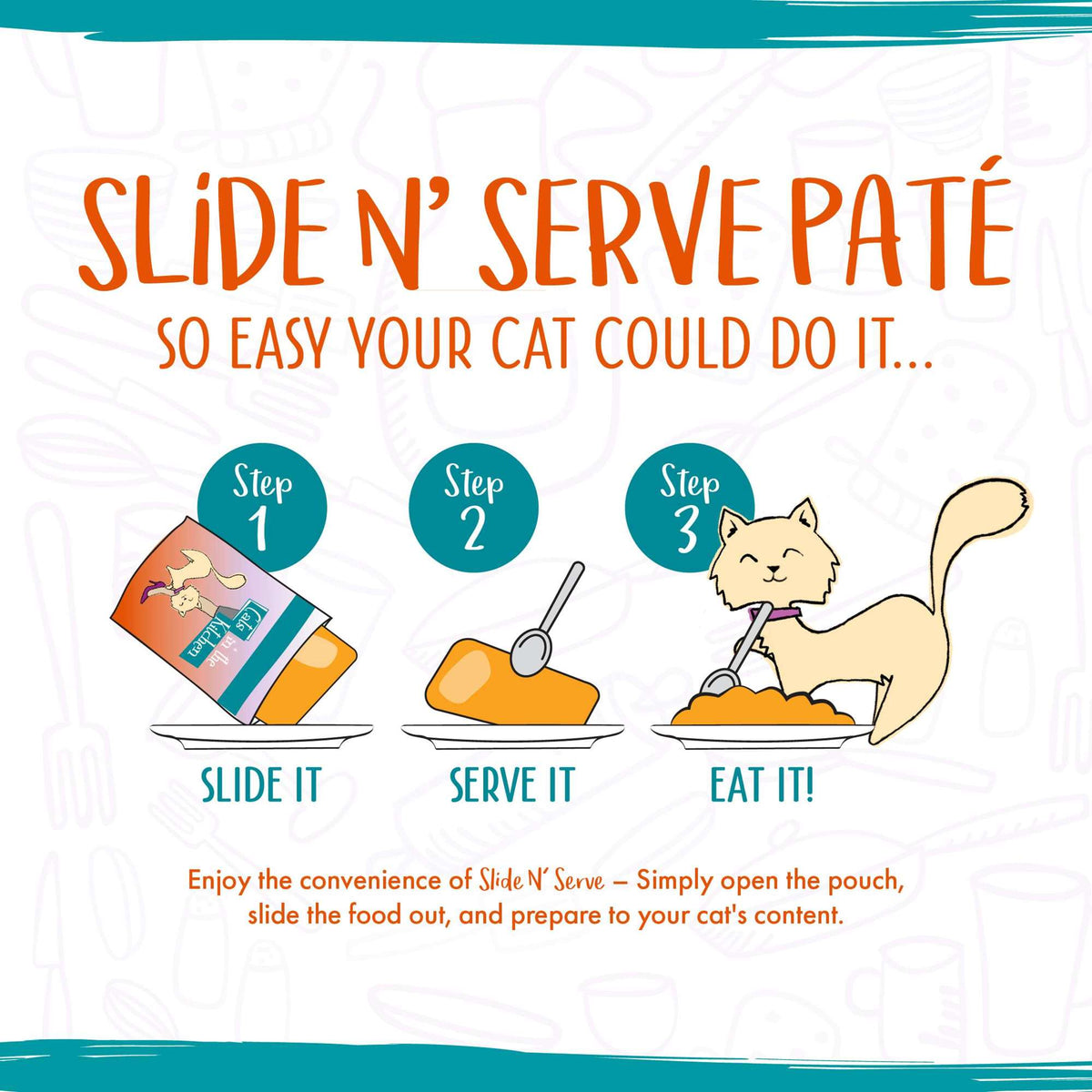 Cats In the Kitchen Slide N&#39; Serve Paté Cat Times at Fridgemont Duck &amp; Tuna Pouch