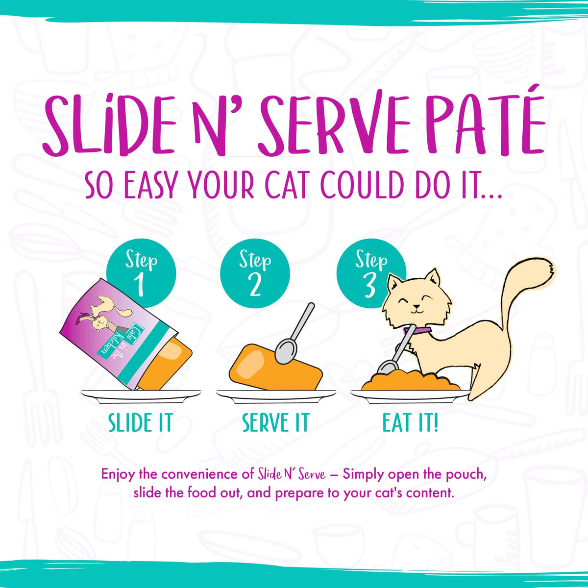 Cats In the Kitchen Slide N&#39; Serve Cat To The Future Chicken &amp; Salmon Pouch