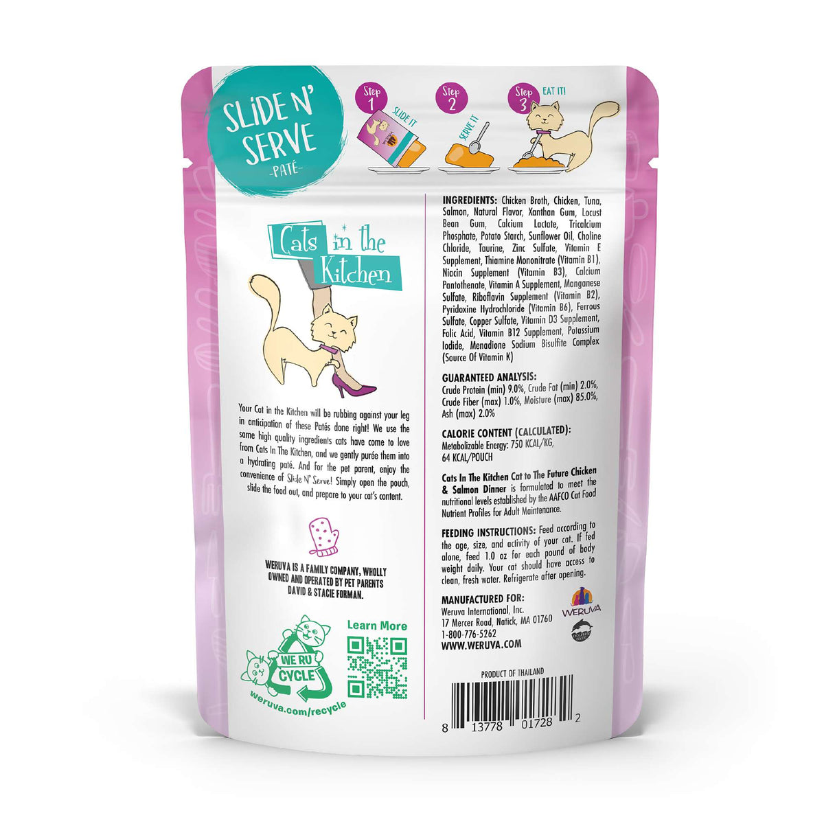 Cats In the Kitchen Slide N&#39; Serve Cat To The Future Chicken &amp; Salmon Pouch