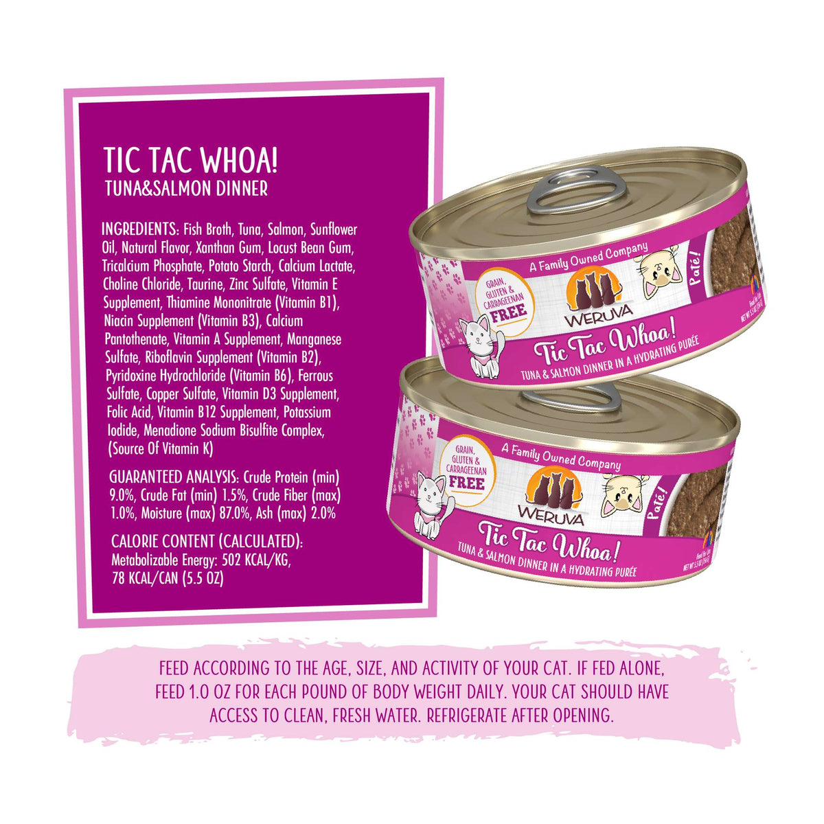 Weruva Paté! Tic Tac Whoa! Tuna &amp; Salmon Canned Cat Food