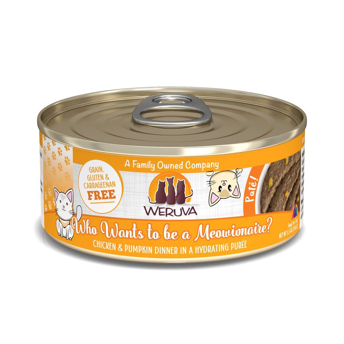 Weruva Paté! Who Wants to be a Meowionaire? Chicken &amp; Pumpkin Canned Cat Food