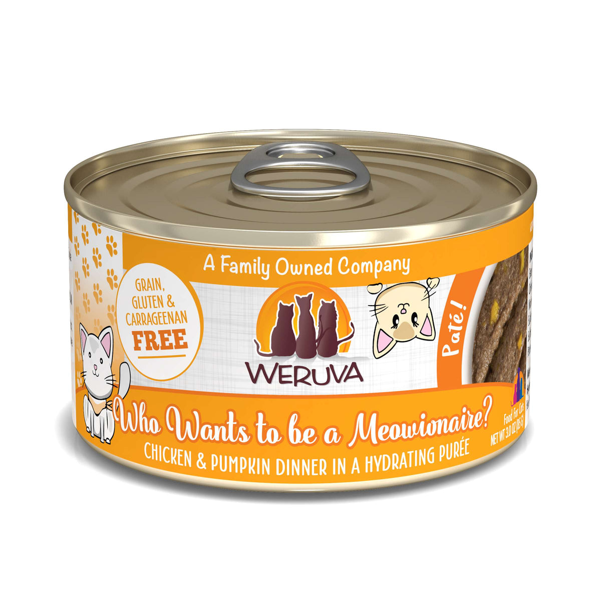 Weruva Paté! Who Wants to be a Meowionaire? Chicken &amp; Pumpkin Canned Cat Food