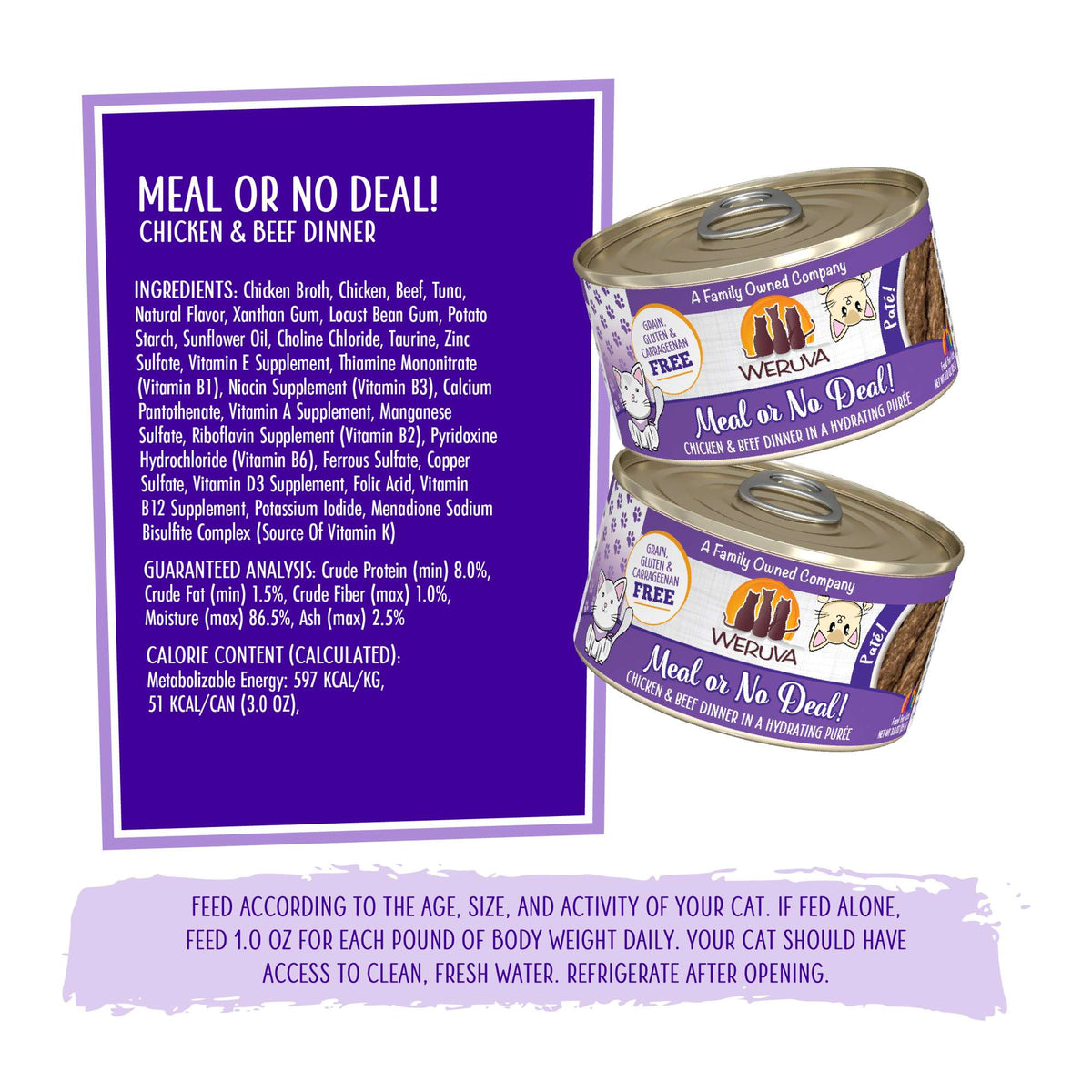 Weruva Paté Meal Or No Deal! Chicken &amp; Beef Canned Cat Food