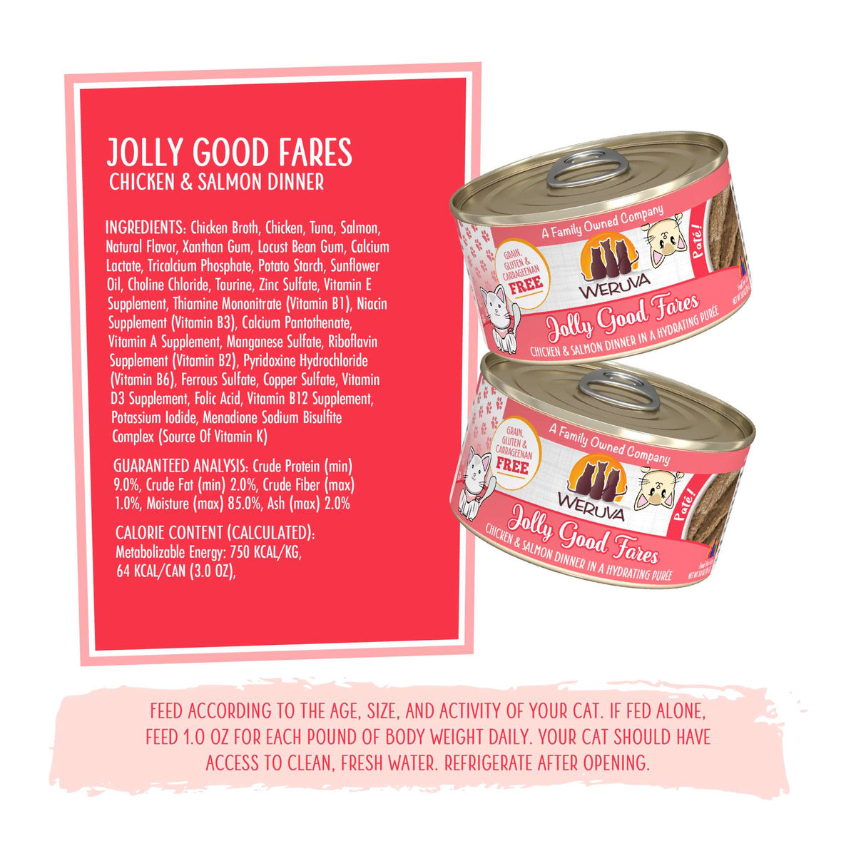 Weruva Paté! Jolly Good Fares Chicken &amp; Salmon Canned Cat Food