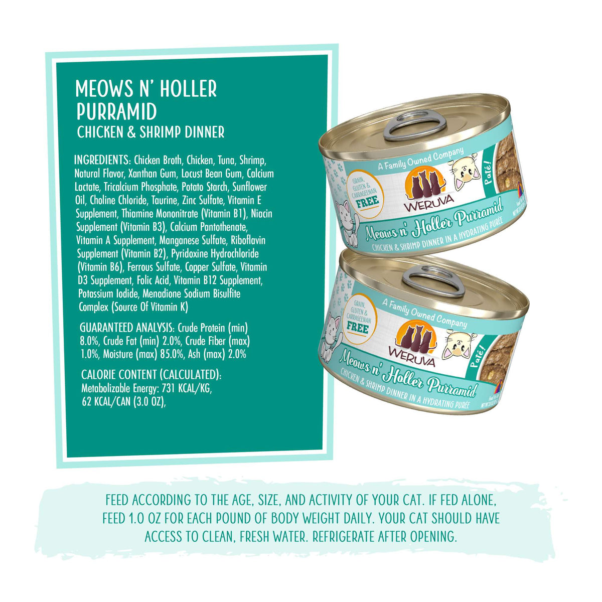 Weruva Paté! Meows n&#39; Holler Purramid Chicken &amp; Shrimp Canned Cat Food