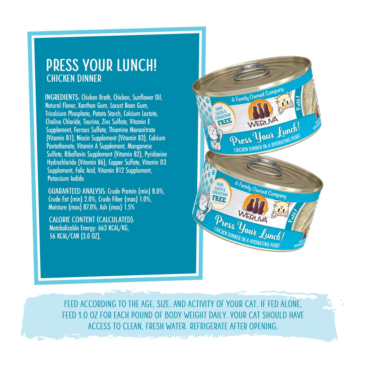 Weruva Paté! Press Your Lunch! Chicken in Purée Canned Cat Food