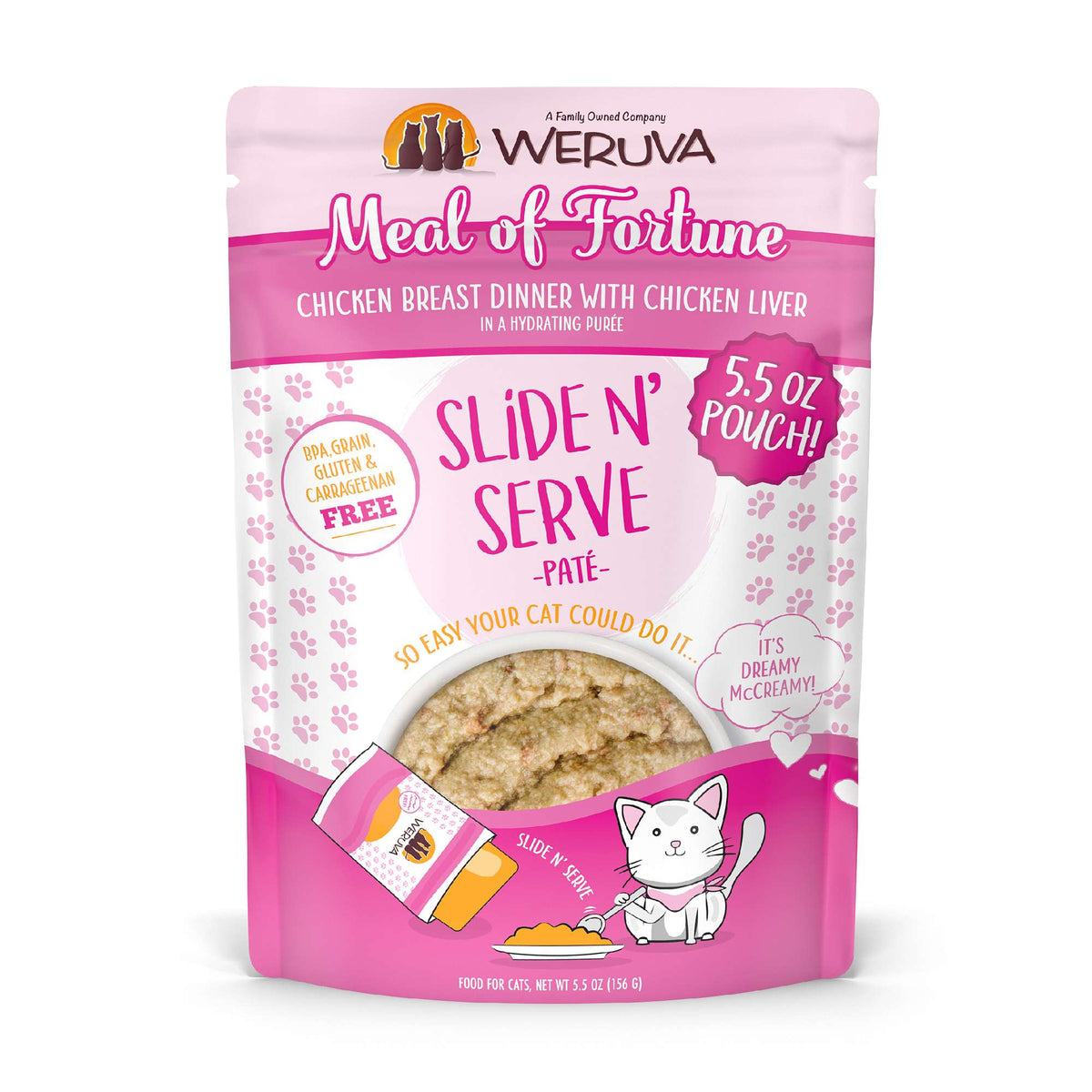 Weruva Slide N&#39; Serve Paté Meal of Fortune Chicken &amp; Chicken Liver Cat Food Pouch