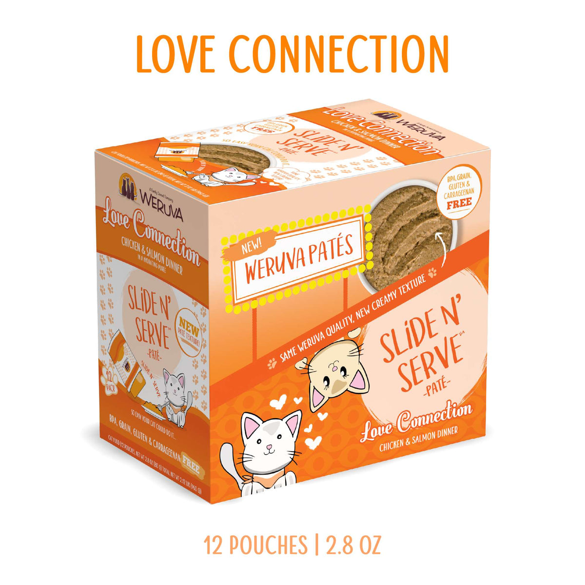 Weruva Slide N&#39; Serve Paté Love Connection Chicken &amp; Salmon Cat Food Pouch