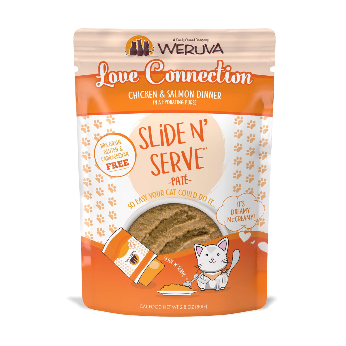 Weruva Slide N&#39; Serve Paté Love Connection Chicken &amp; Salmon Cat Food Pouch
