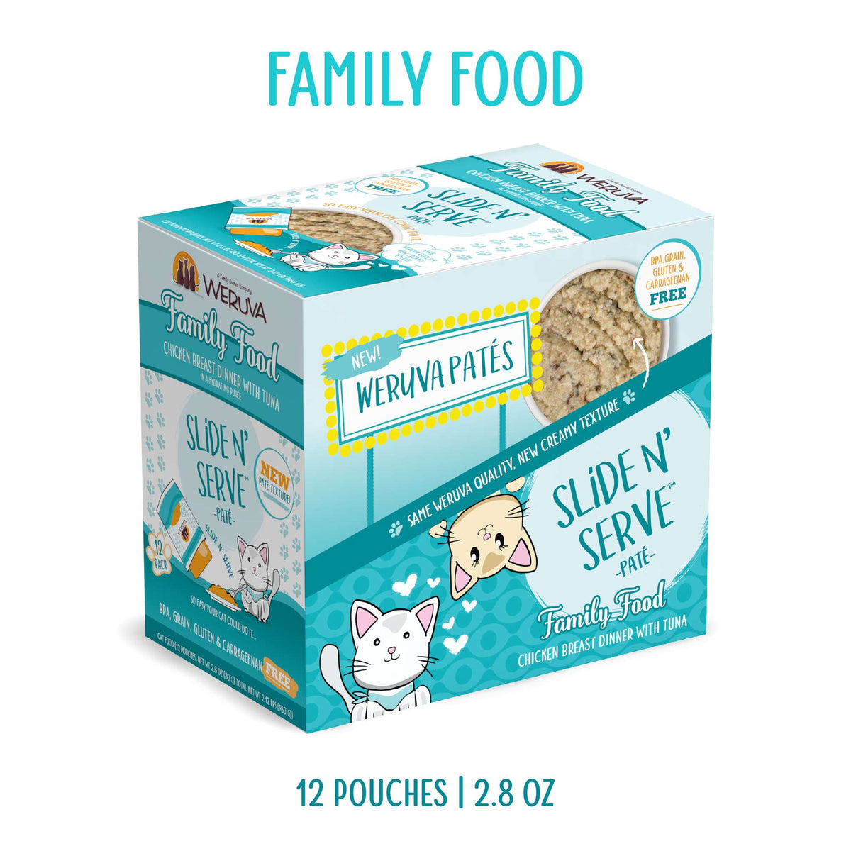 Weruva Slide N&#39; Serve Paté Family Food Chicken &amp; Tuna Cat Food Pouch