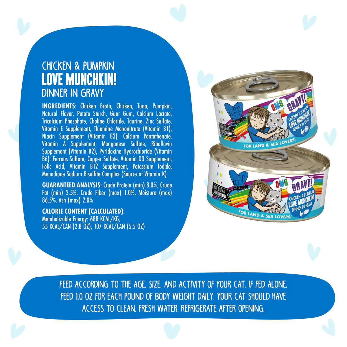 BFF OMG Gravy! Love Munchkin! Chicken &amp; Pumpkin Canned Cat Food