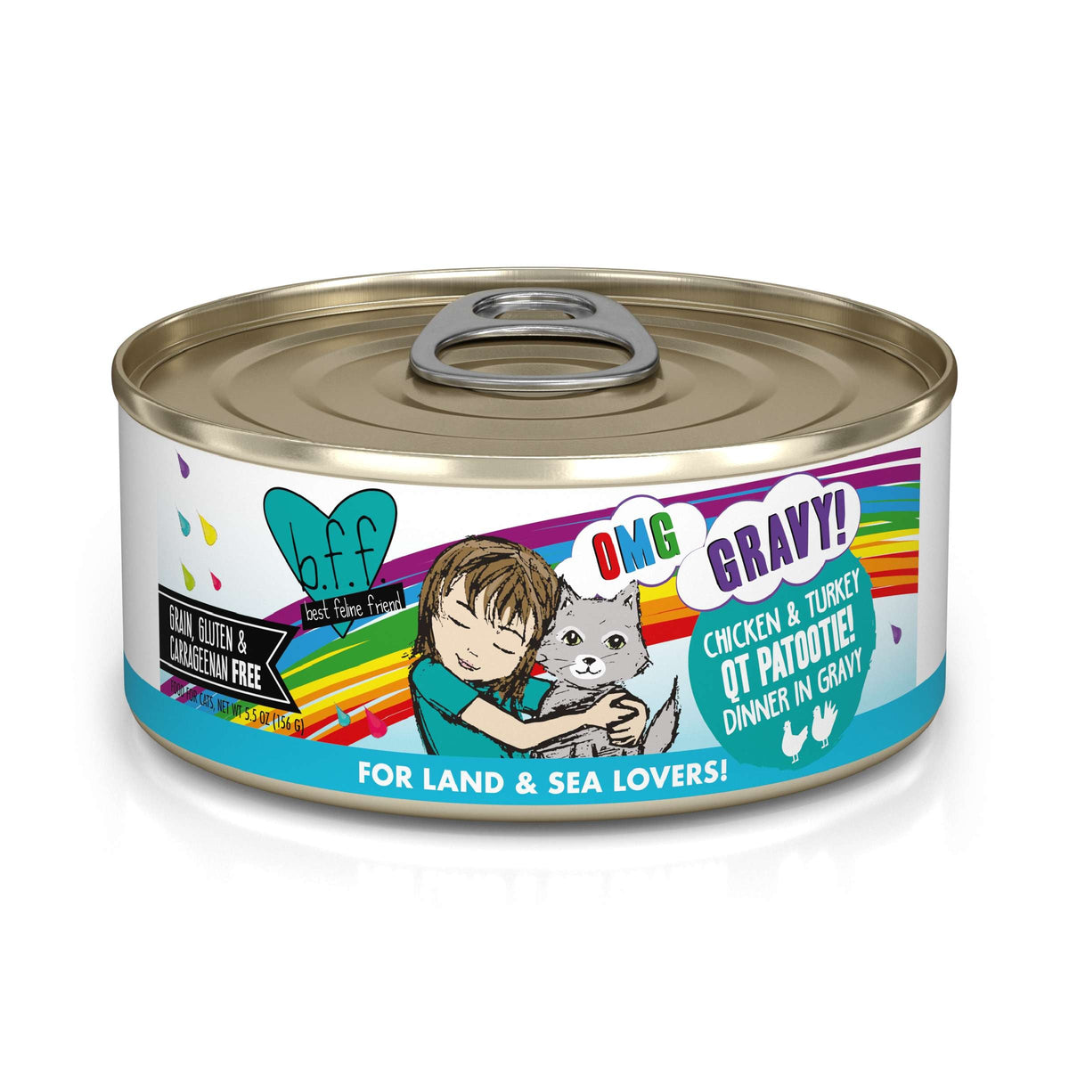BFF OMG Gravy! QT Patootie! Chicken &amp; Turkey Canned Cat Food