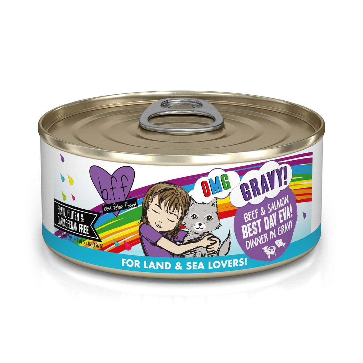 BFF OMG Gravy! Best Day Eva! Beef &amp; Salmon Canned Cat Food