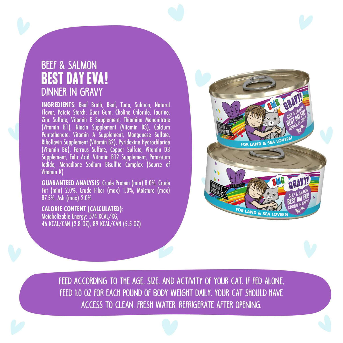 BFF OMG Gravy! Best Day Eva! Beef &amp; Salmon Canned Cat Food