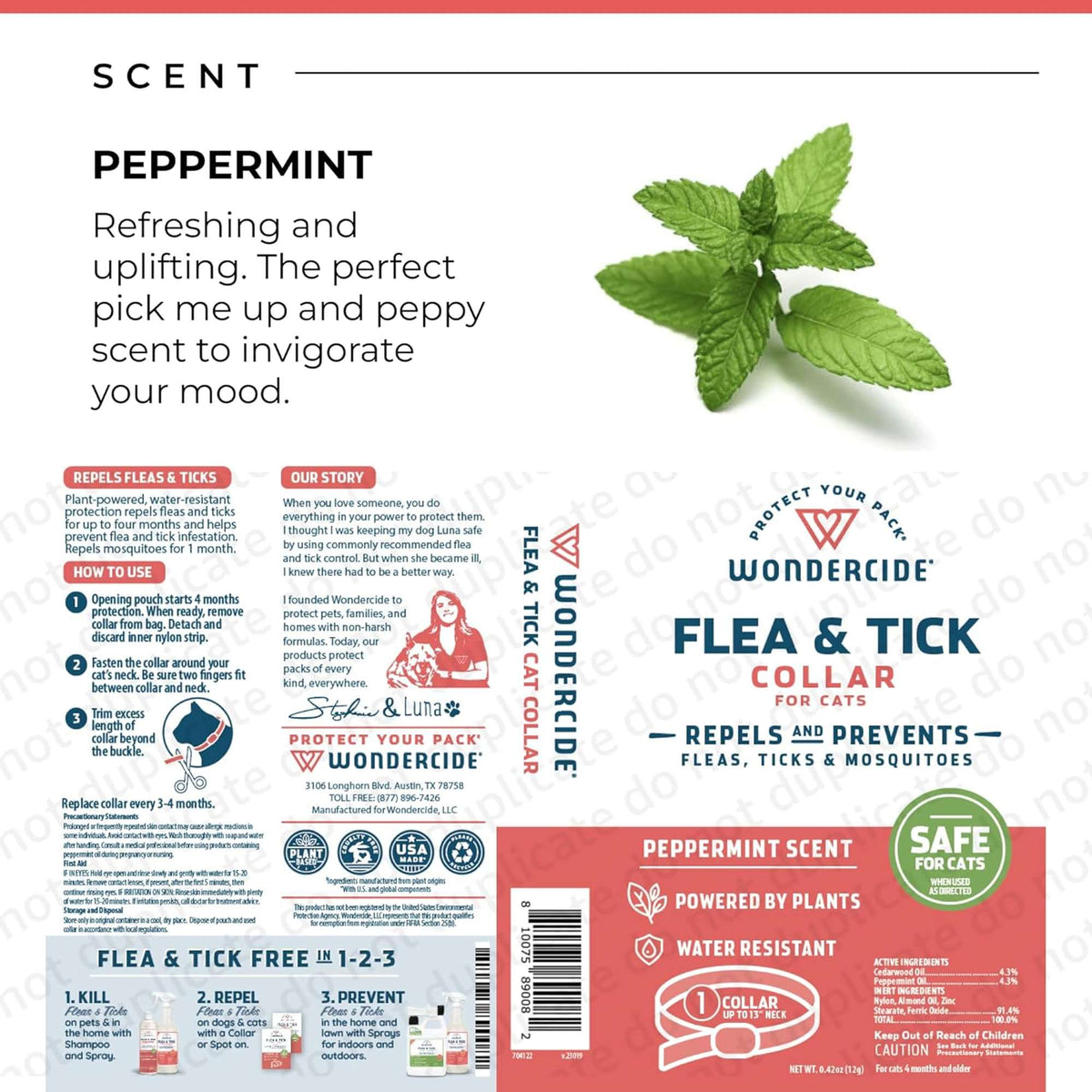 Wondercide Flea & Tick Peppermint Scent Dog Collar