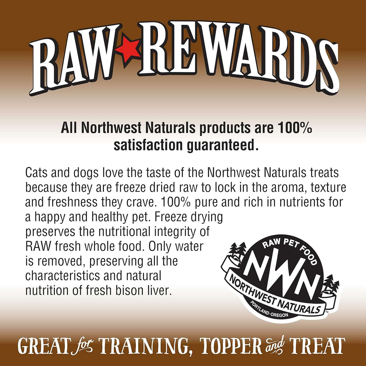 Northwest Naturals Raw Rewards Freeze-Dried Bison Liver Dog &amp; Cat Treats