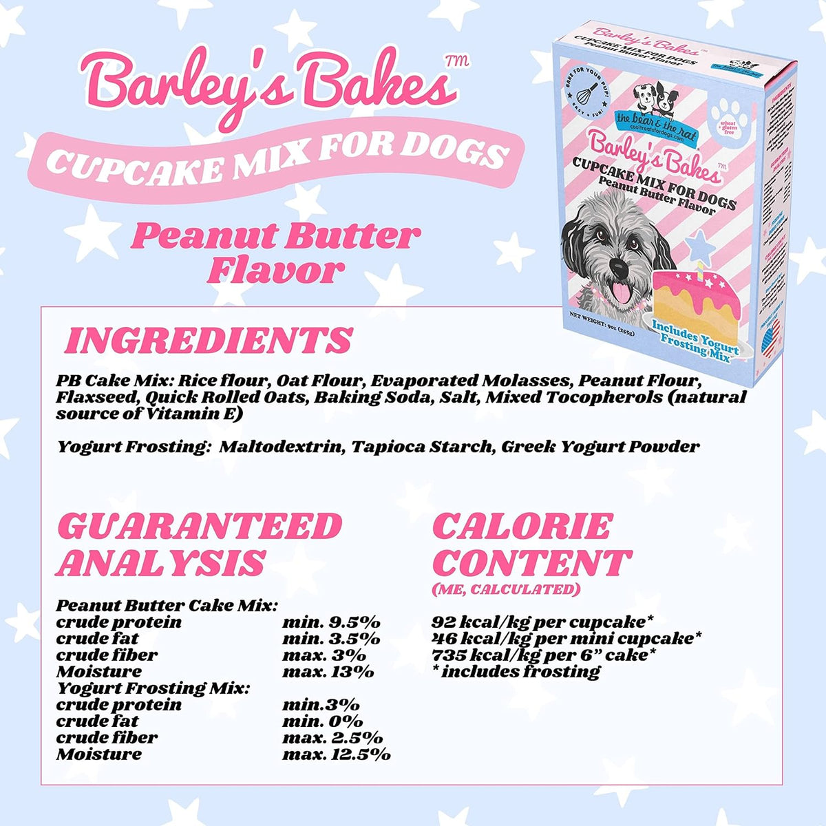 The Bear and The Rat Peanut Butter Cupcake Mix for Dogs