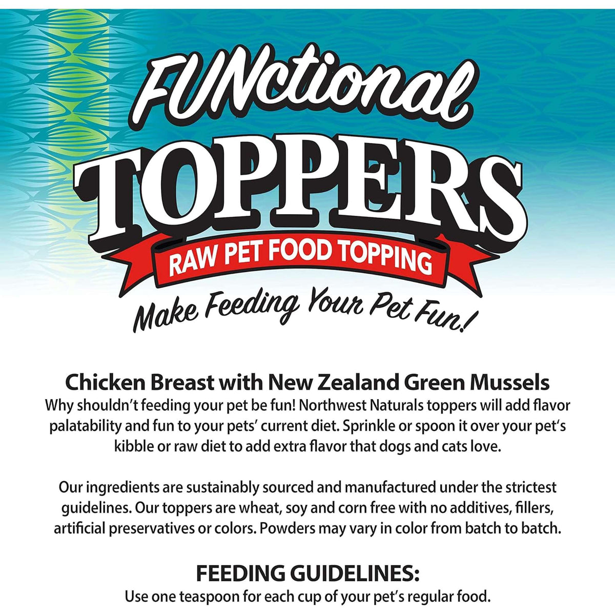 Northwest Naturals Dog &amp; Cat FUNctional Topper Chicken Breast with New Zealand Green Mussels