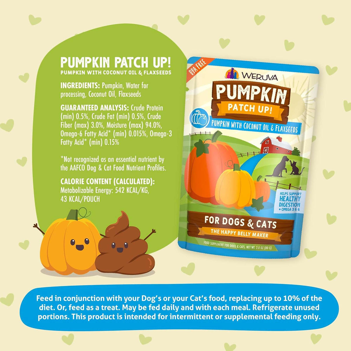 Weruva Pumpkin Patch Up! Pumpkin with Coconut Oil &amp; Flaxseeds Dog &amp; Cat Food Supplement