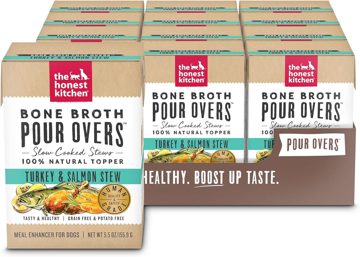 The Honest Kitchen Bone Broth Pour Overs Turkey &amp; Salmon Dog Meal Topper