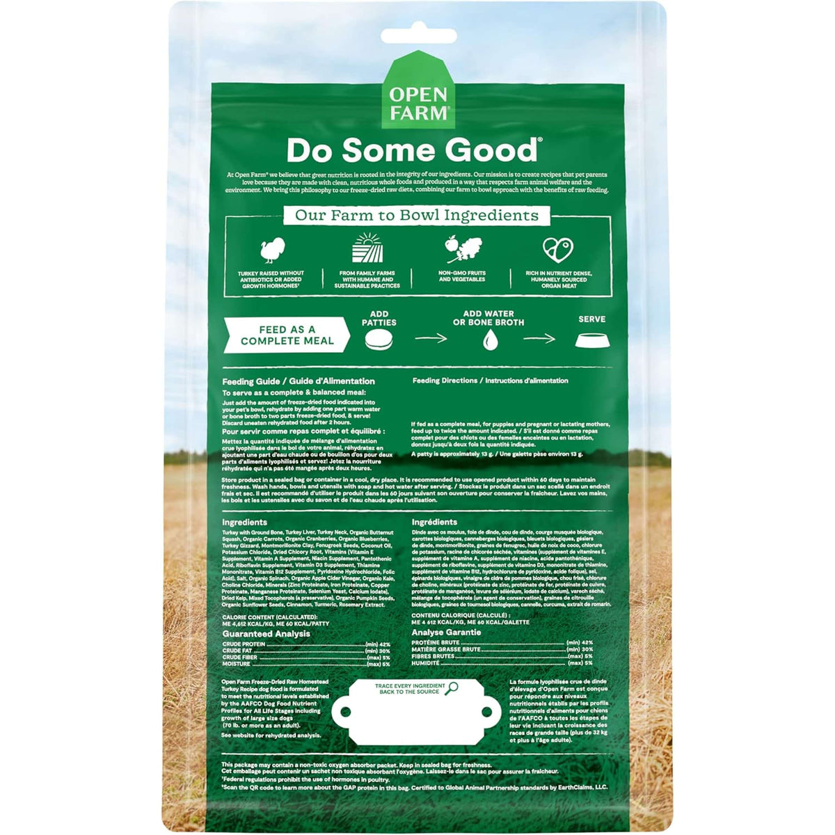 Open Farm Freeze-Dried Raw Homestead Turkey Dinner Patties Dog Food