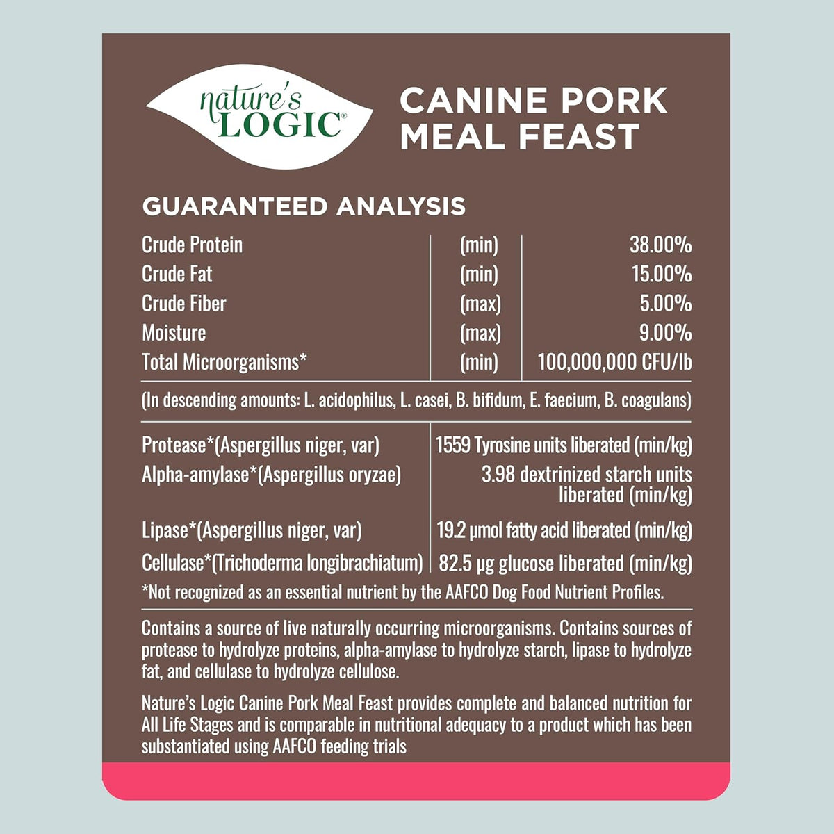 Nature&#39;s Logic Canine Pork Meal Feast Dog Food