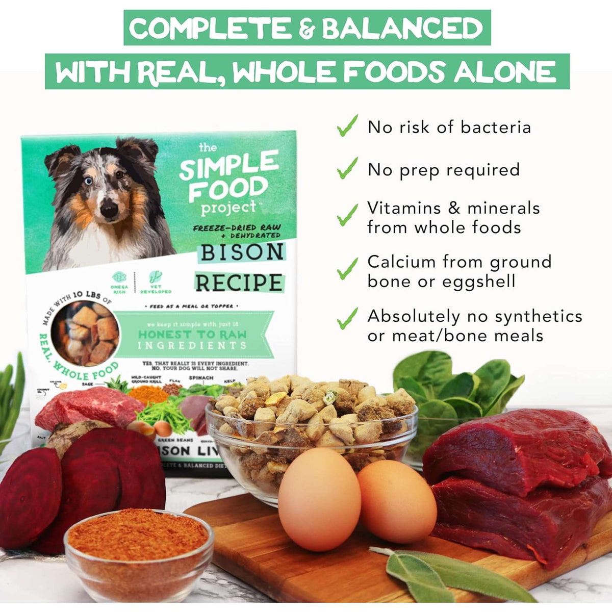 The Simple Food Project Bison Freeze-Dried Dog Food
