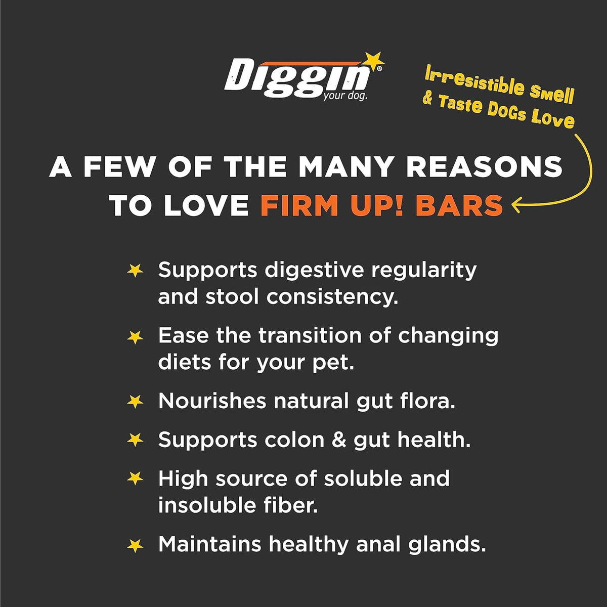 Diggin Your Dog Firm Up! Pumpkin Bars Digestive Aid Dog &amp; Cat Supplement