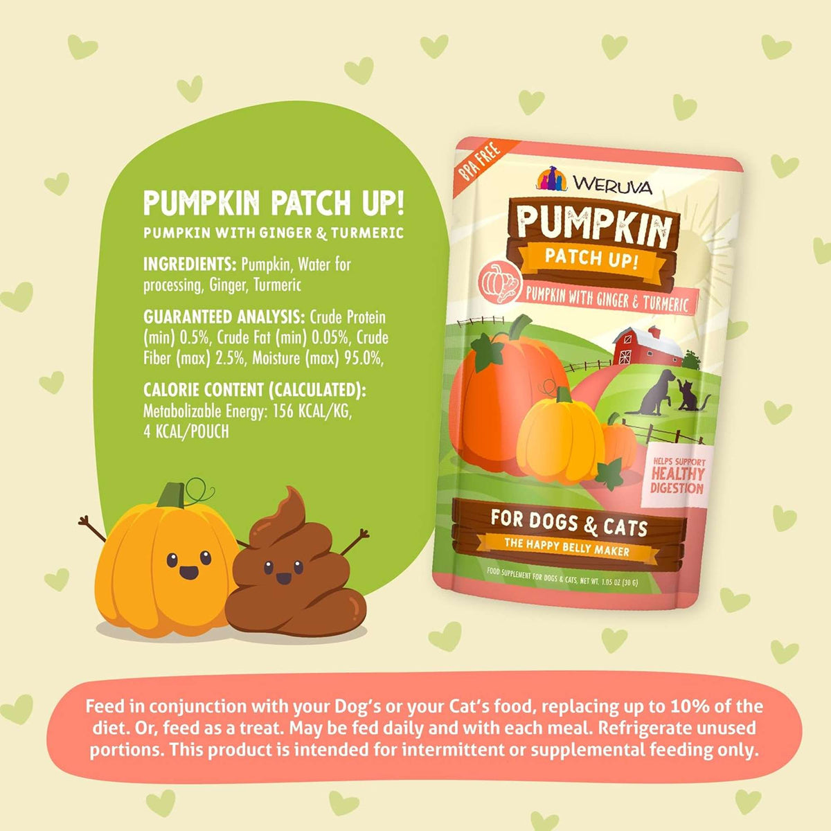 Weruva Pumpkin Patch Up! Pumpkin with Ginger &amp; Turmeric Dog &amp; Cat Food Supplement