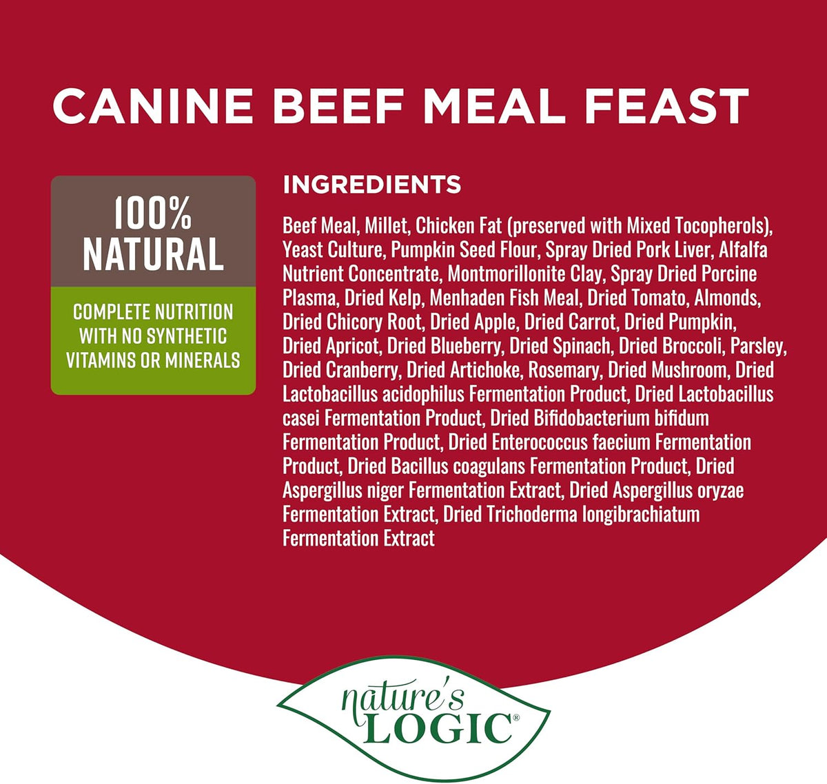 Nature&#39;s Logic Canine Beef Meal Feast Dog Food