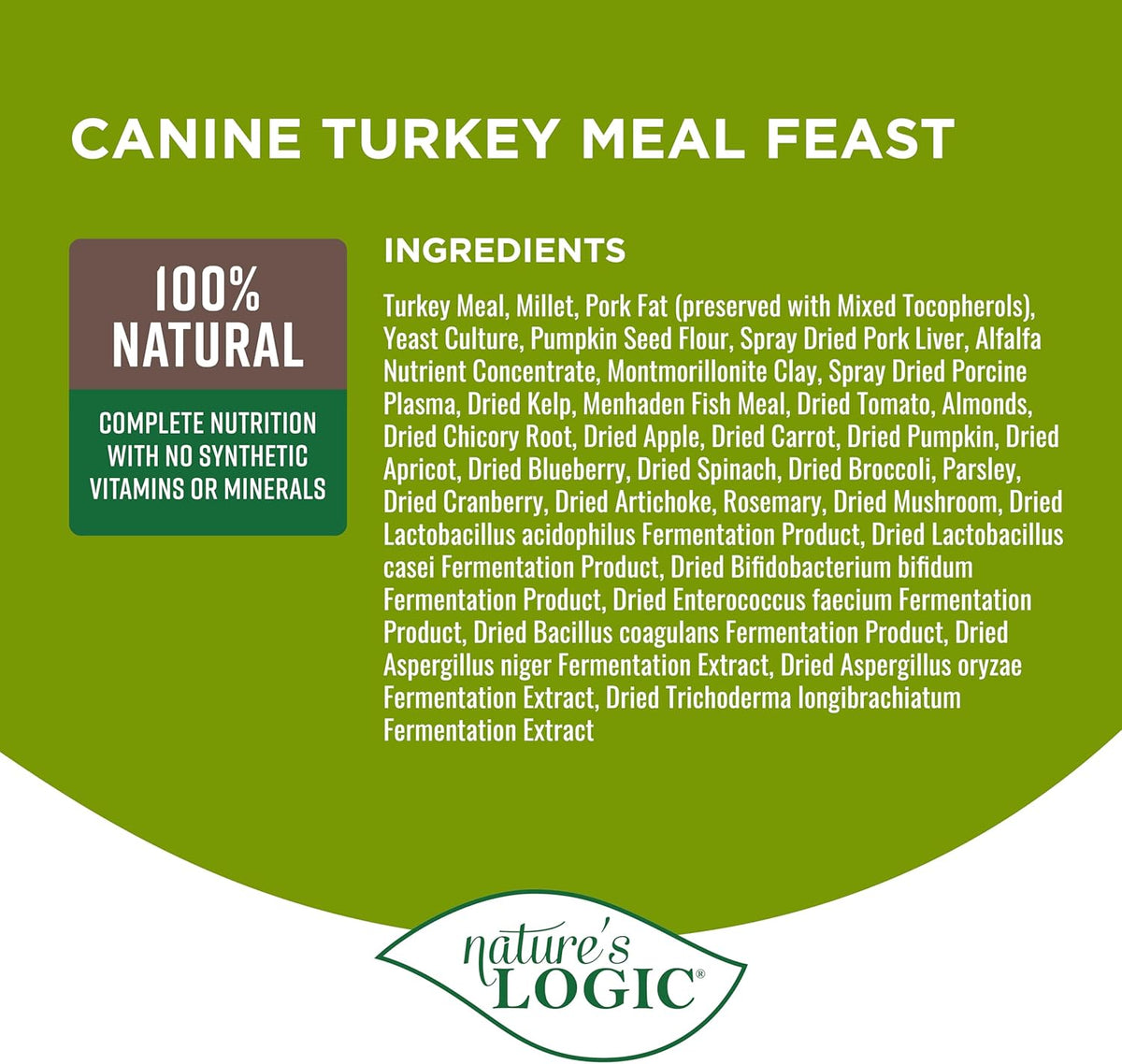 Nature&#39;s Logic Canine Turkey Meal Feast Dog Food