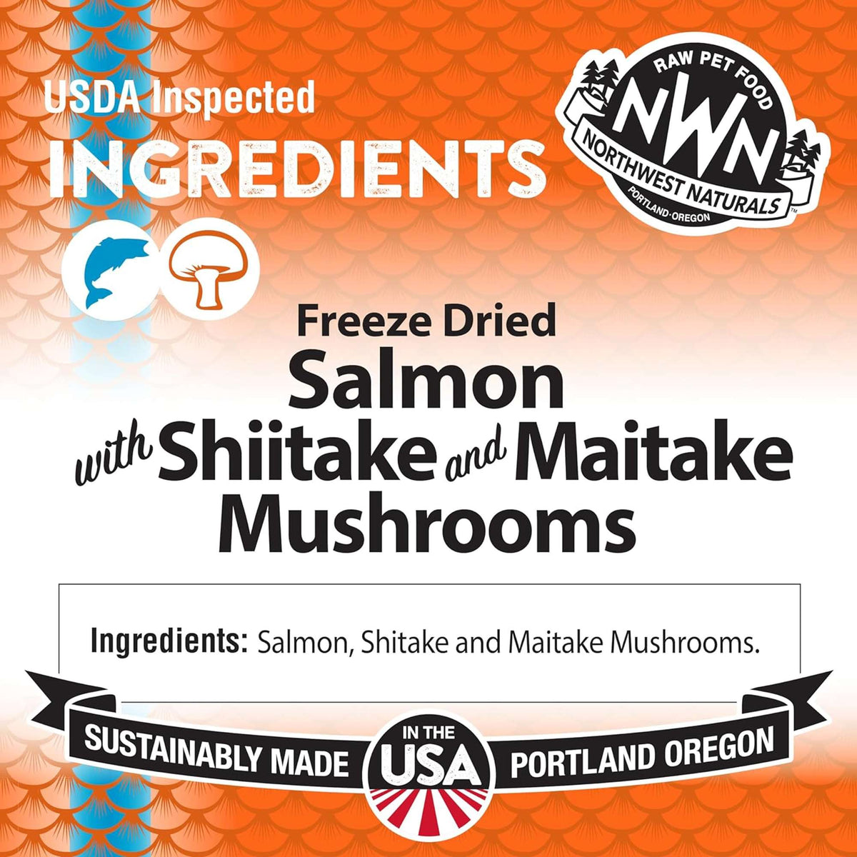 Northwest Naturals Dog &amp; Cat FUNctional Topper Freeze-Dried Salmon with Mushrooms