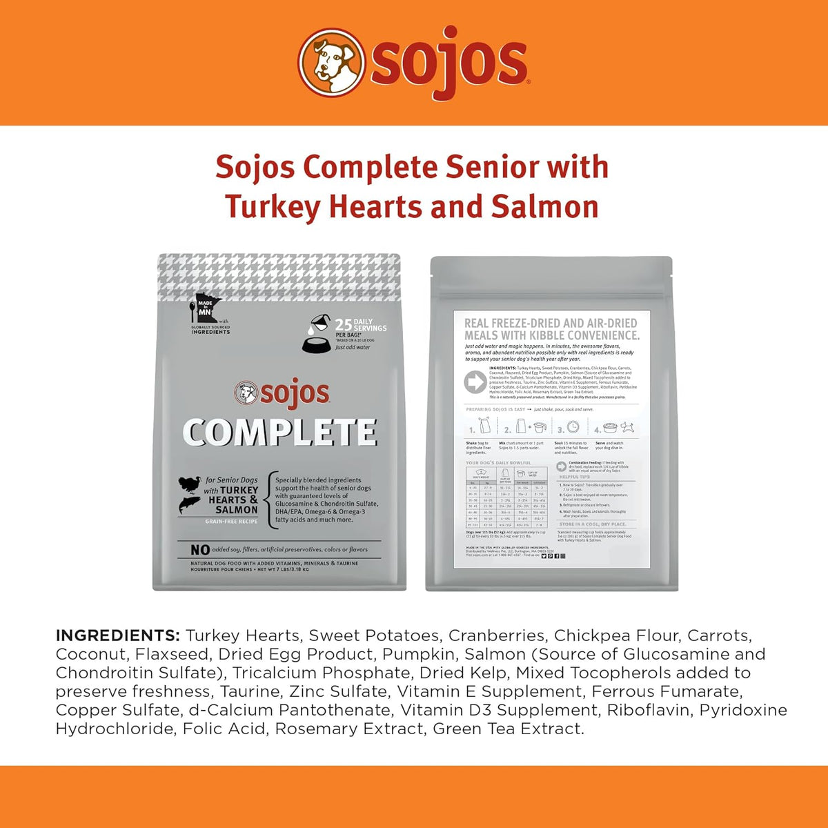Sojos Freeze-Dried Raw Complete Turkey Senior Dog Food