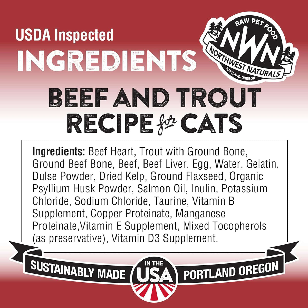 Northwest Naturals Freeze-Dried Raw Beef &amp; Trout Cat Food