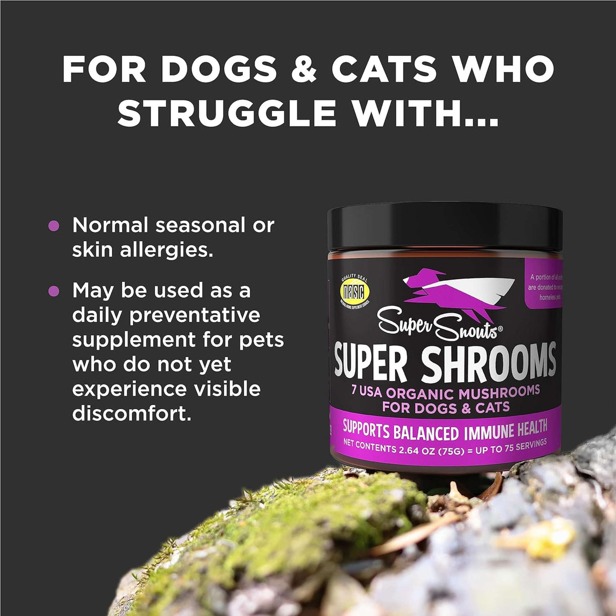 Super Snouts Super Shrooms Supplement for Dogs &amp; Cats