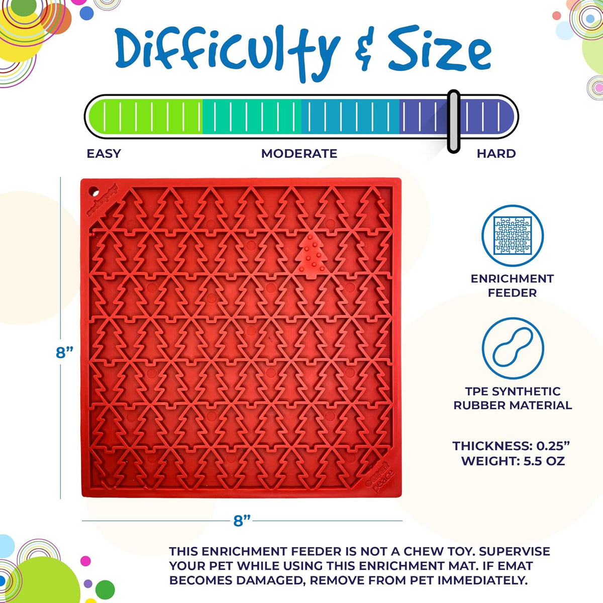 SodaPup Tree Design "Peace" eMat Enrichment Lick Mat