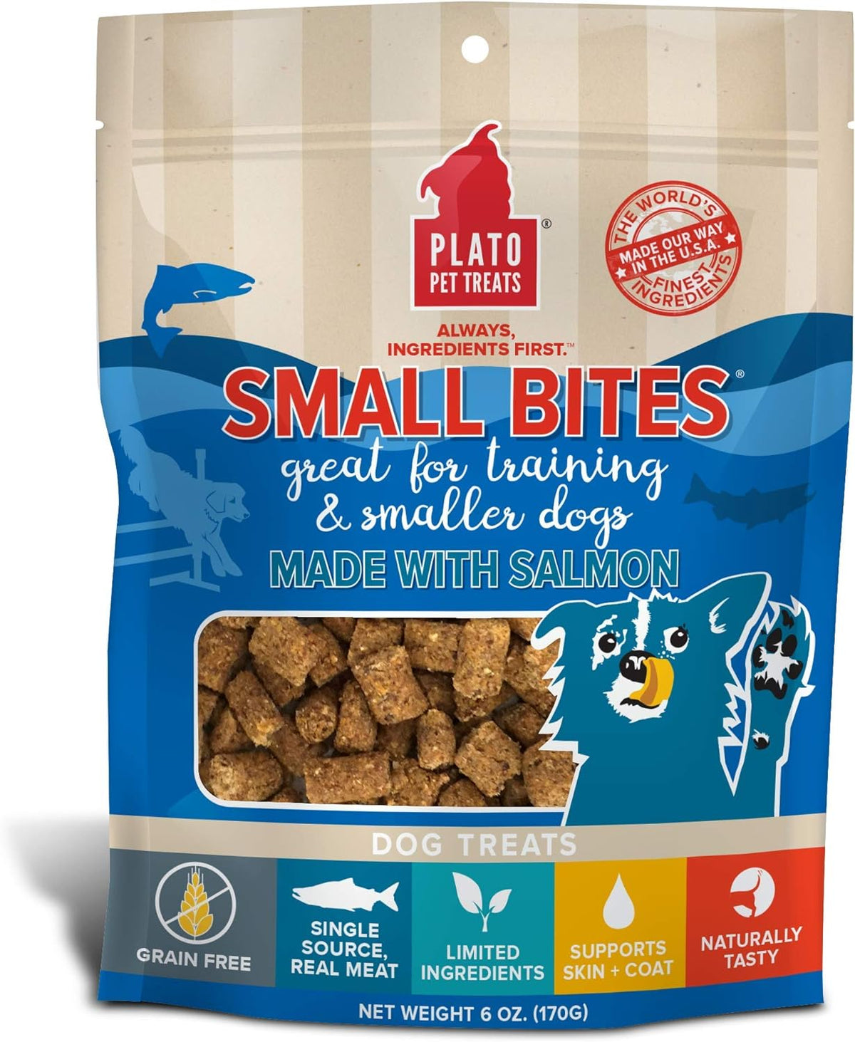 Plato Pet Treats Small Bites Salmon for Dogs