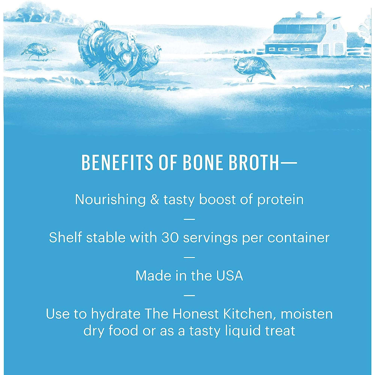 The Honest Kitchen Daily Boosters Instant Bone Broth Turkey Dog &amp; Cat Supplement