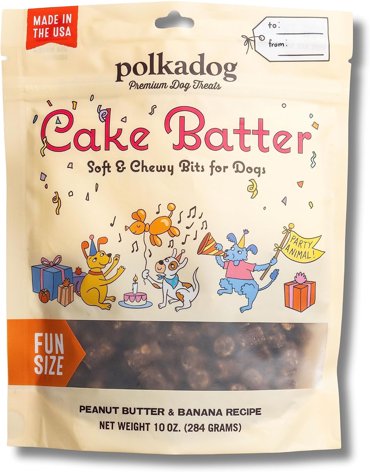 Polkadog Bakery Cake Batter Soft &amp; Chewy Bites Peanut Butter &amp; Banana Dog Treats