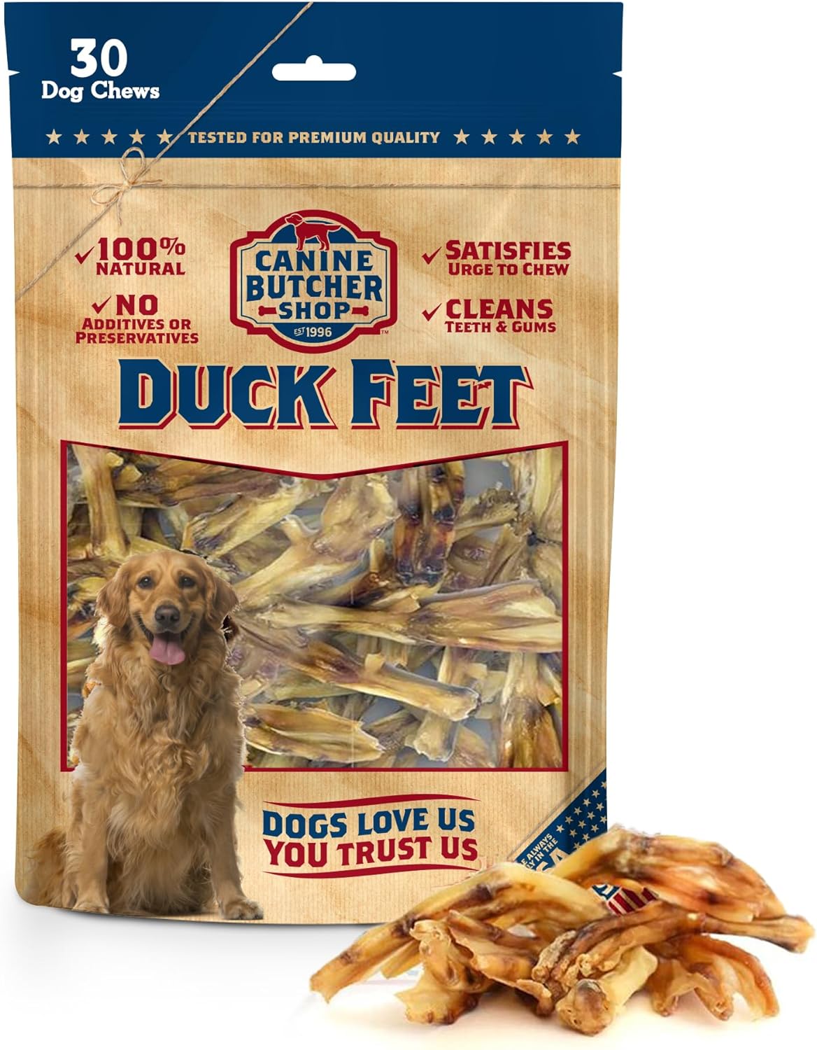 Canine Butcher Shop Free-Range Duck Feet Dog Chews