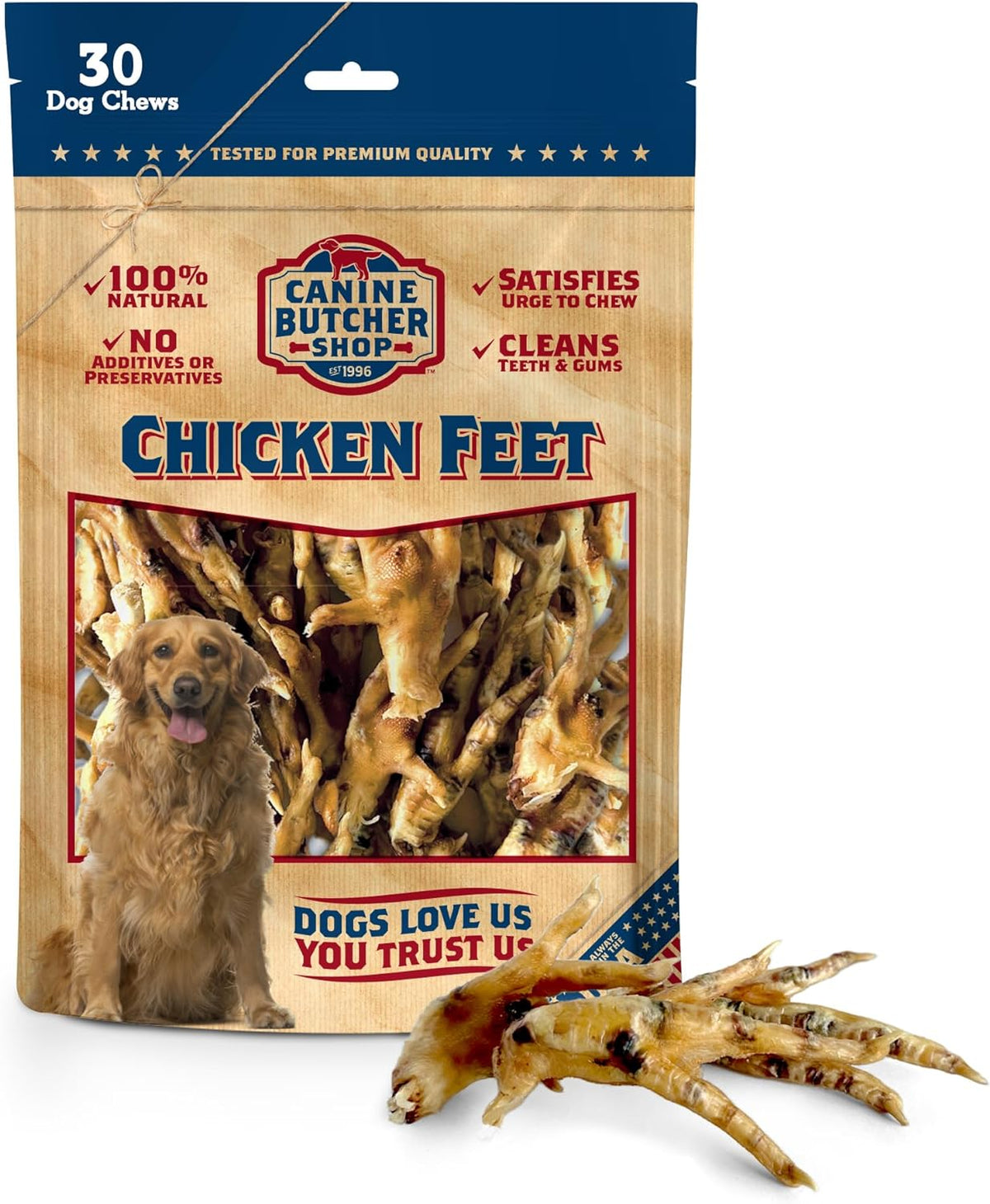 Canine Butcher Shop Free-Range Chicken Feet Dog Chews