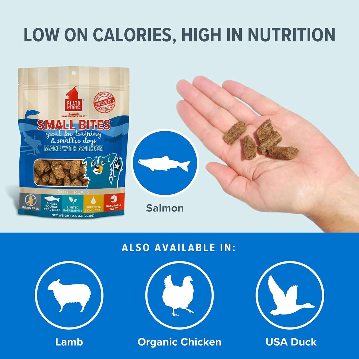 Plato Pet Treats Small Bites Salmon for Dogs