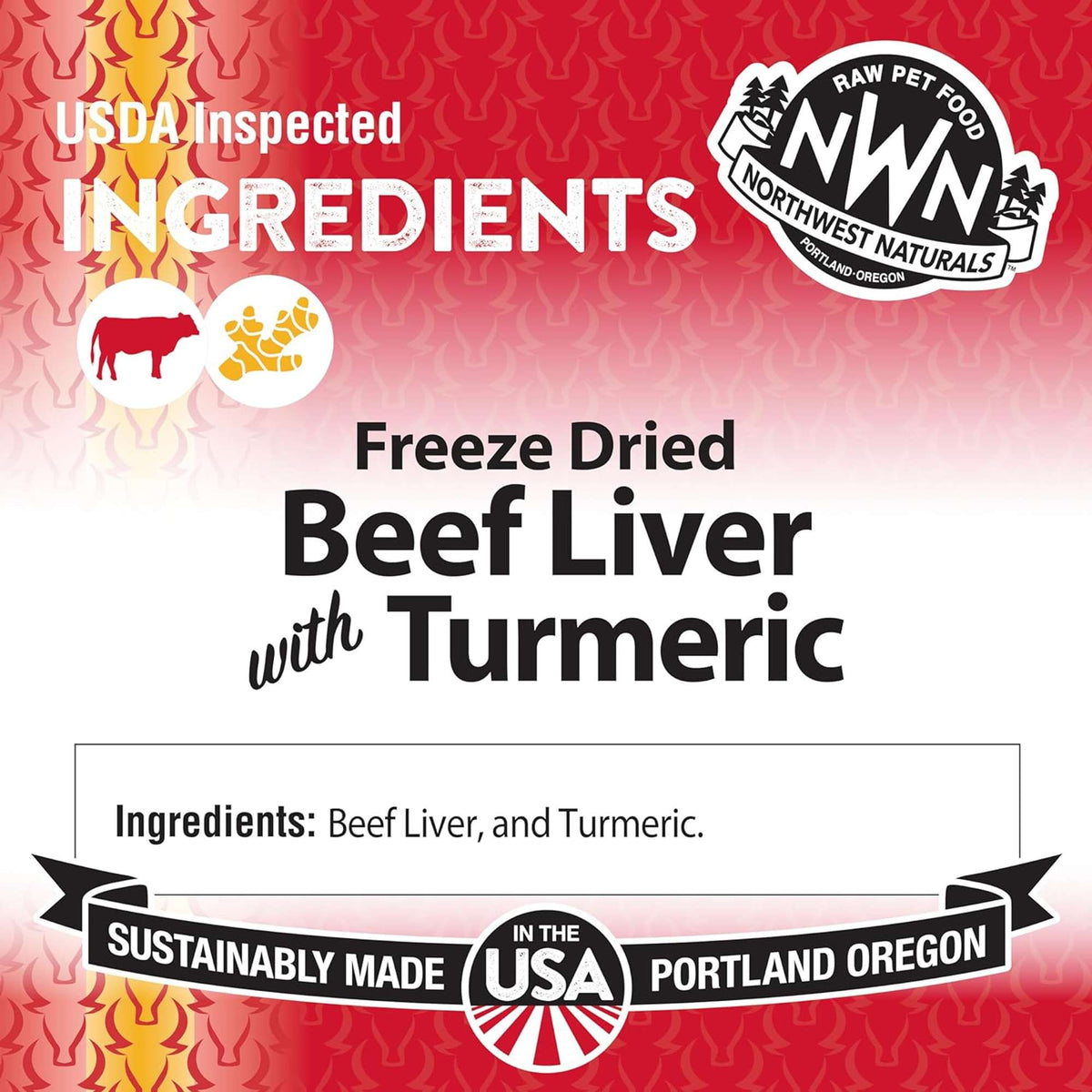 Northwest Naturals Dog &amp; Cat FUNctional Topper Freeze-Dried Beef Liver with Turmeric