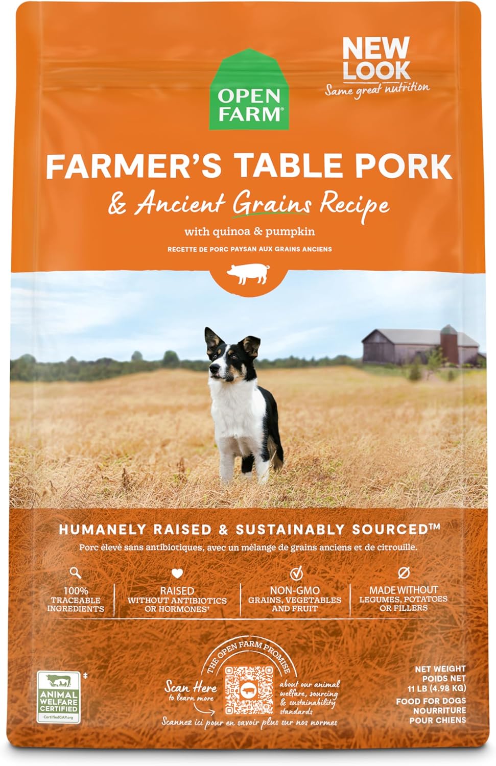 Open Farm Farmer&#39;s Table Pork &amp; Ancient Grains Dog Food