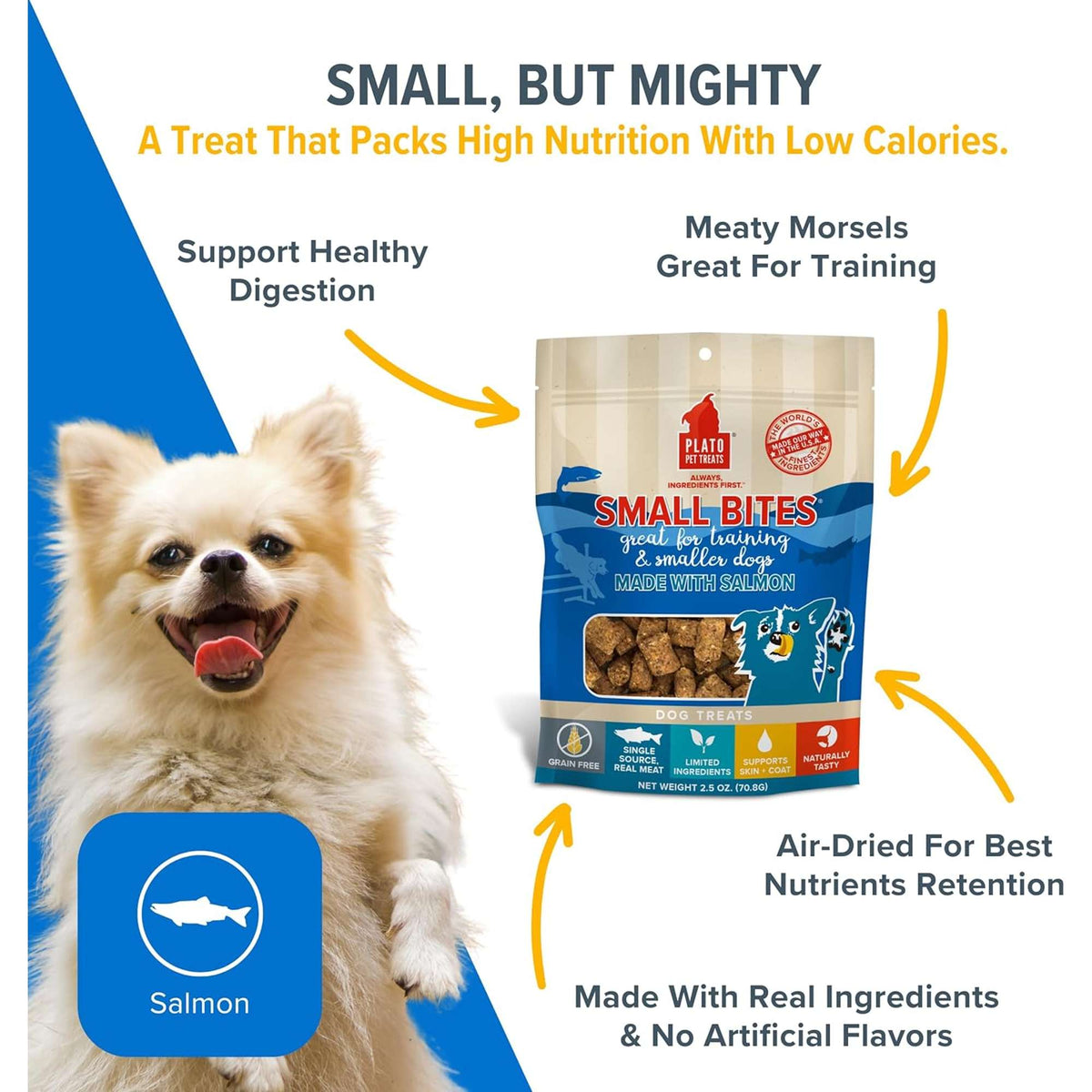 Plato Pet Treats Small Bites Salmon for Dogs