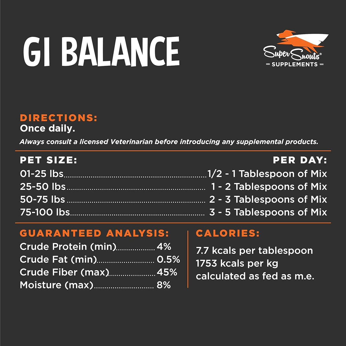 Super Snouts GI Balance Digestive Supplement for Dogs &amp; Cats